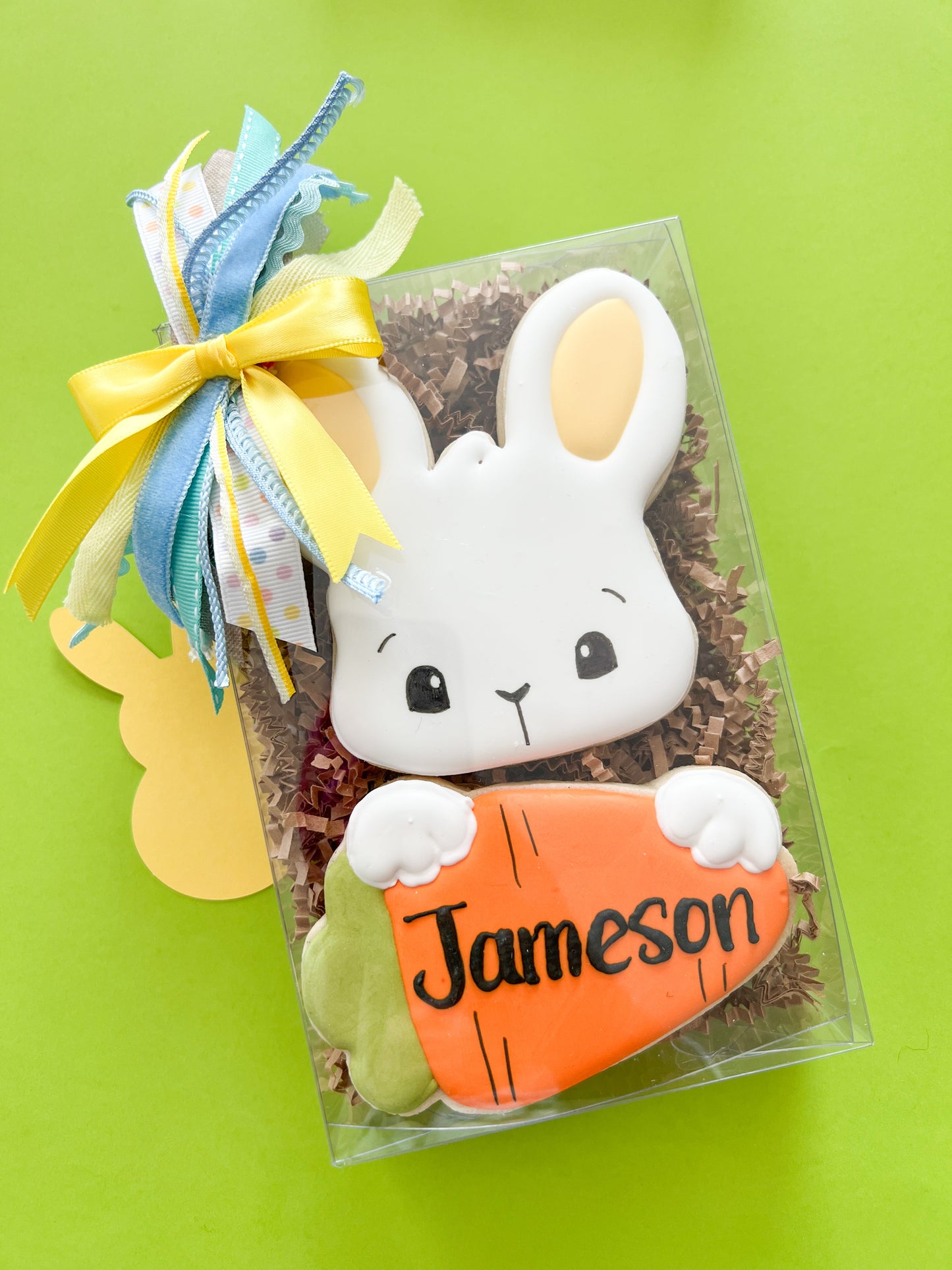 Personalized 2 Piece Easter Bunny Cookies (Boy)