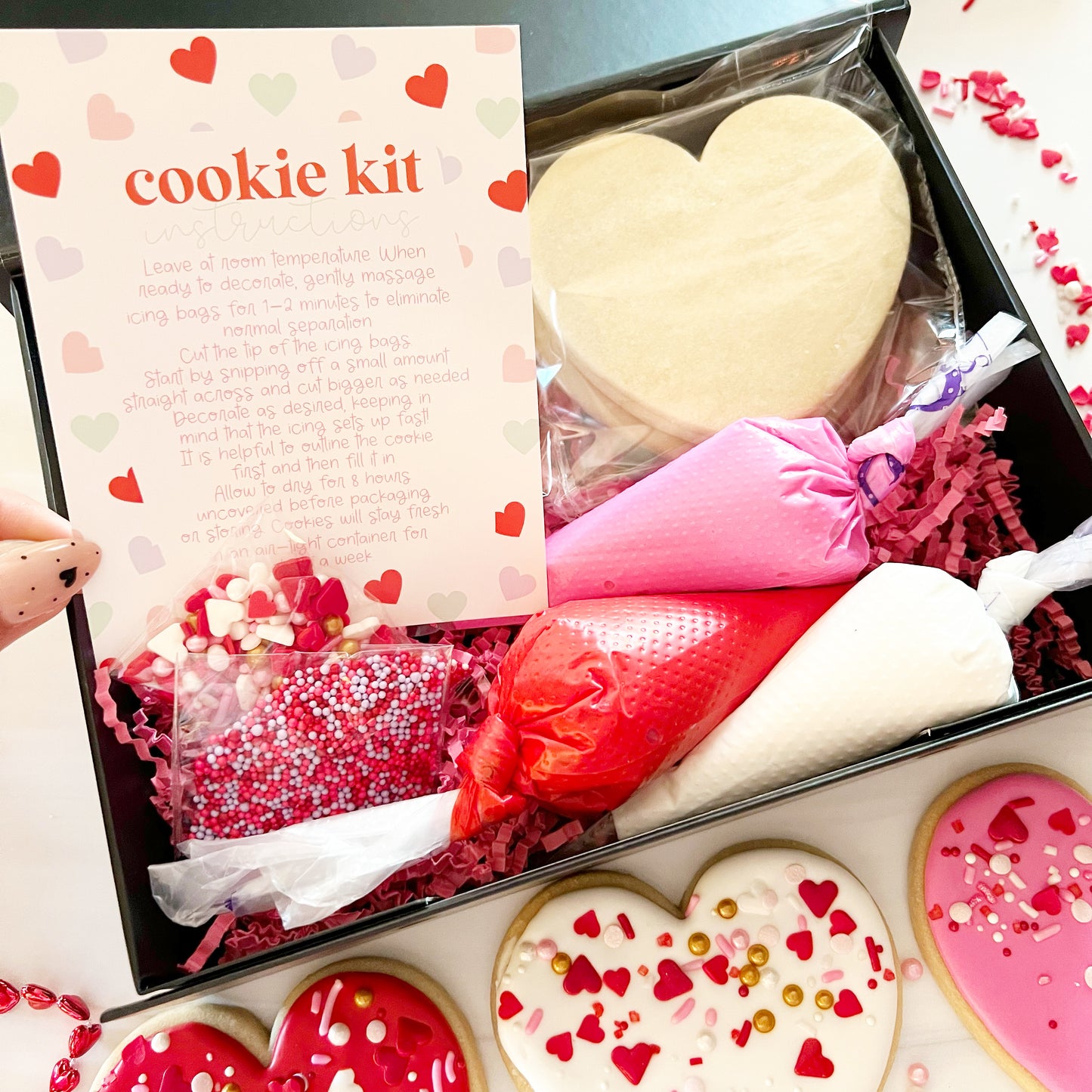 Valentines Heart DIY Sugar Cookie Decorating Kit