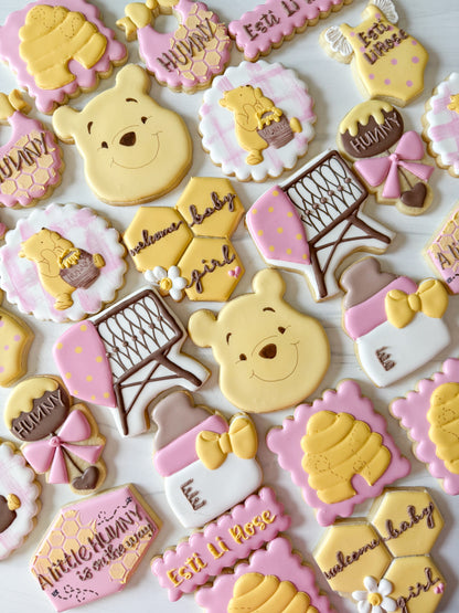Winnie the Pooh™ Inspired Baby Shower Decorated Sugar Cookies – Two Dozen