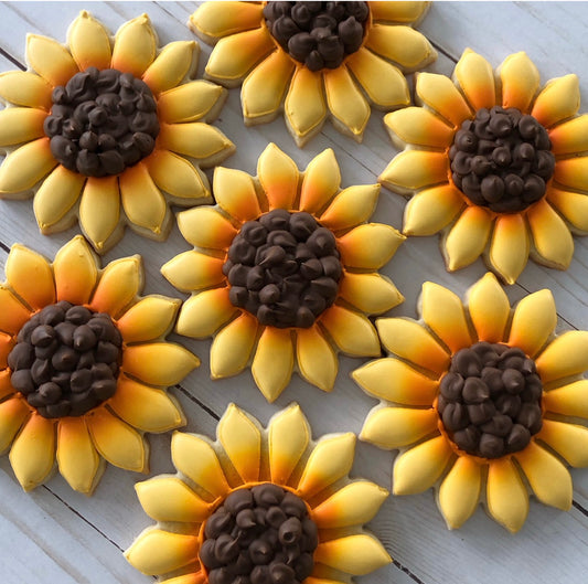 Sunflower Decorated Sugar Cookies One - Dozen