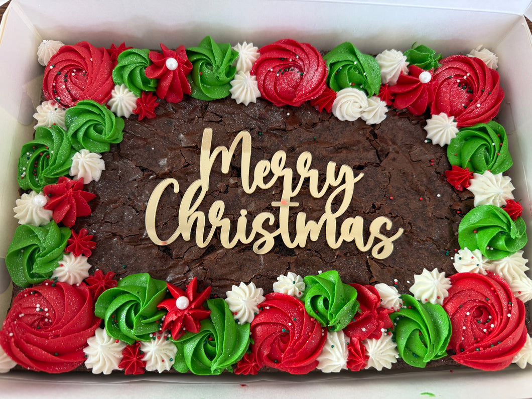 Triple Chocolate Brownie Lovers Slab – 12x8 Holiday Edition
