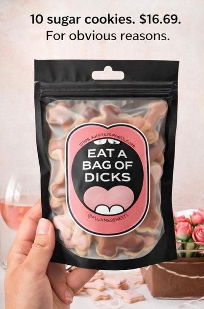 Eat a Bag of Dicks – Mini Iced Sugar Cookies - The Adult Collection - Gag Gifts