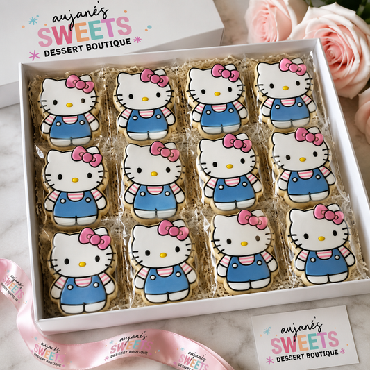 Hello Kitty™ Inspired Decorated Sugar Cookies – One Dozen