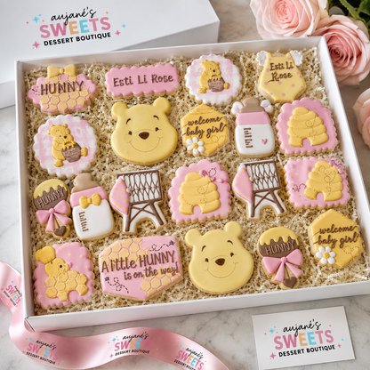 Winnie the Pooh™ Inspired Baby Shower Decorated Sugar Cookies – Two Dozen