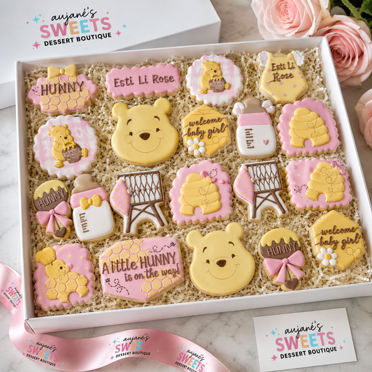 Winnie the Pooh™ Inspired Baby Shower Decorated Sugar Cookies – Two Dozen
