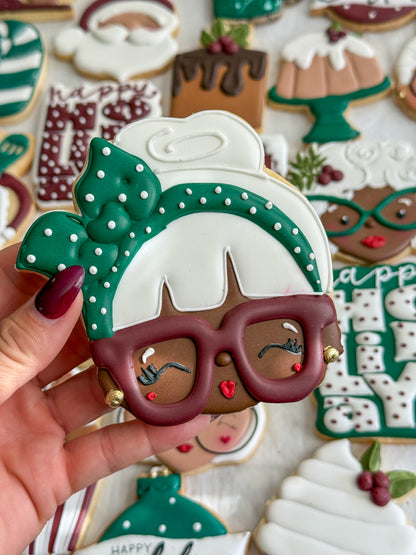 Decorated Sugar Cookies Mrs. Claus Holiday Edition