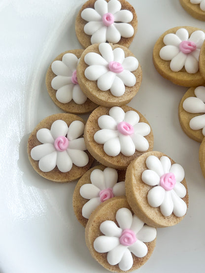 Mini Daisy Cookie Pouch - Mini Cookies - Mini Flower Cookies
