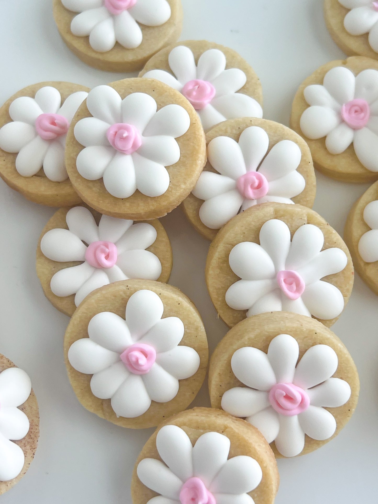 Mini Daisy Cookie Pouch - Mini Cookies - Mini Flower Cookies