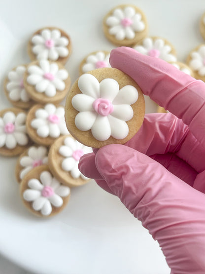 Mini Daisy Cookie Pouch - Mini Cookies - Mini Flower Cookies