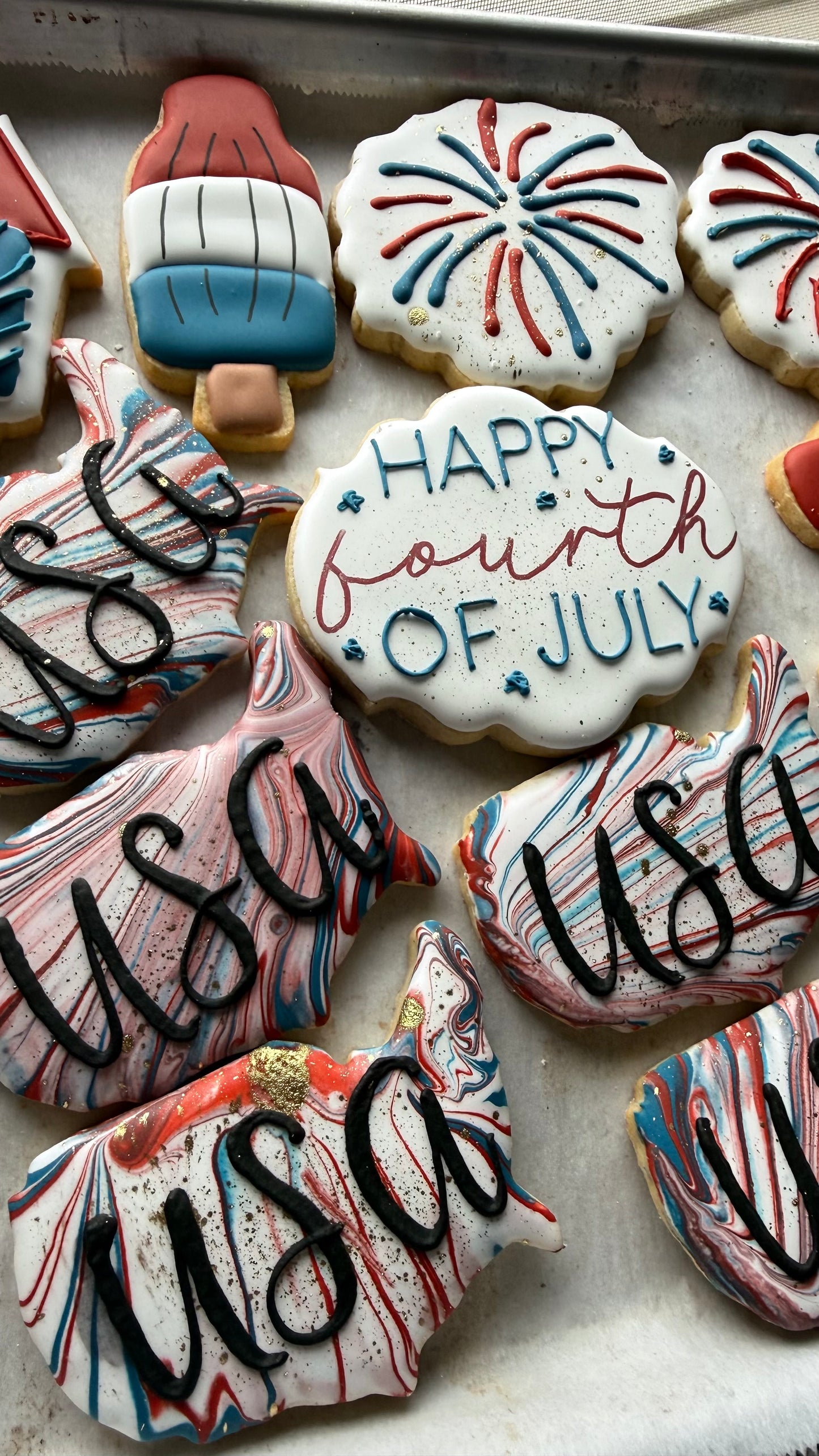 Fourth of July Hand Decorated Sugar Cookies