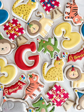 Load image into Gallery viewer, Custom Decorated Sugar Cookies – Party Animal Theme (24 Count)
