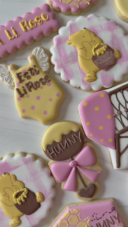 Winnie the Pooh™ Inspired Baby Shower Decorated Sugar Cookies – Two Dozen