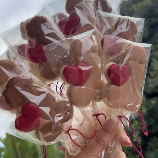 Penis on a stick cookies individually wrapped in clear bags