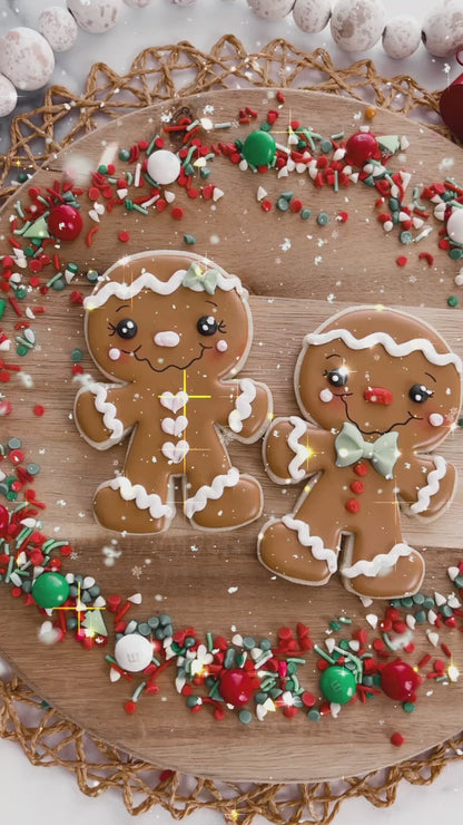 Gingerbread Boy & Girl Decorated Christmas Cookies