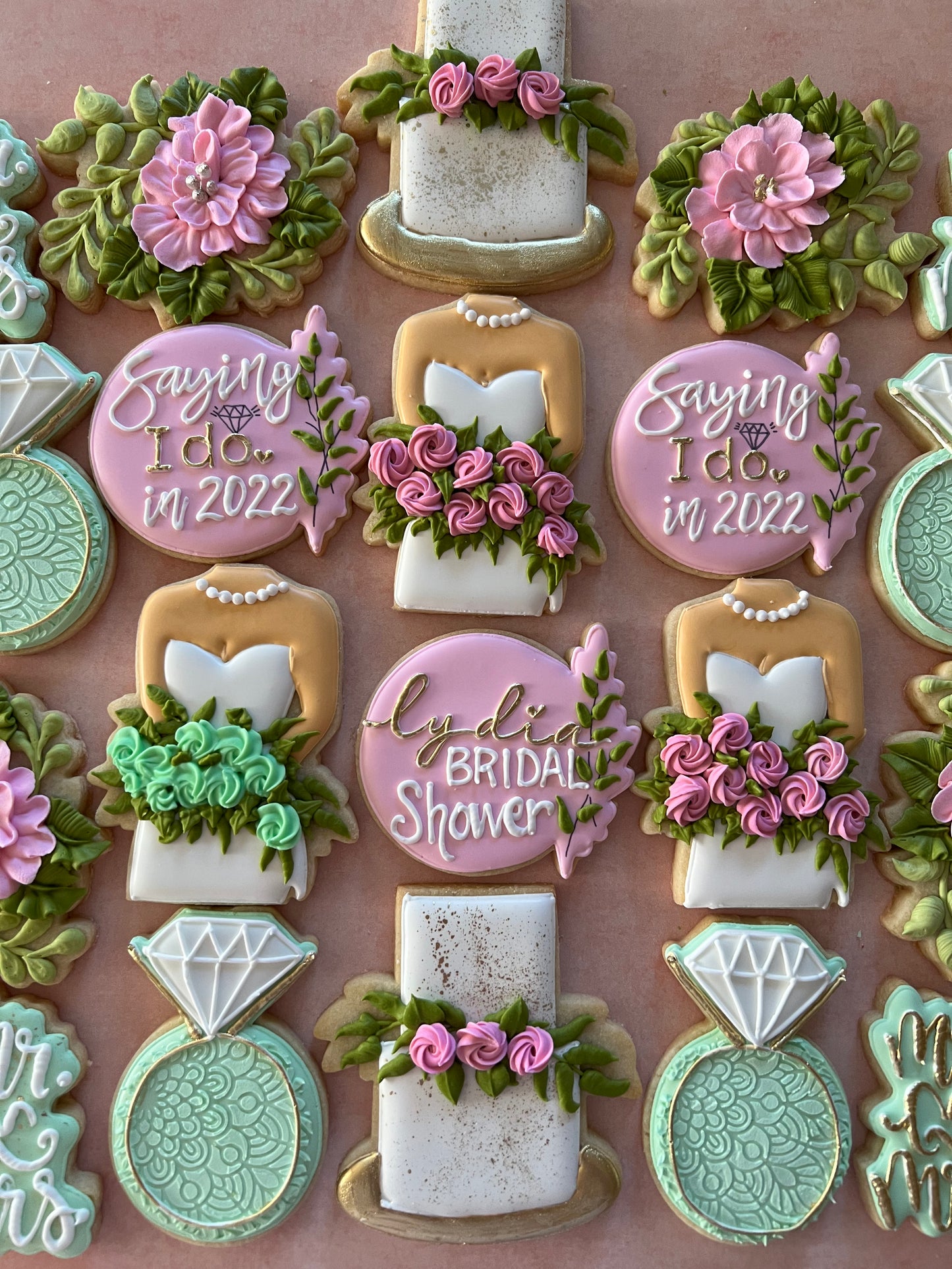 Elegant Bridal Shower Decorated Sugar Cookies
