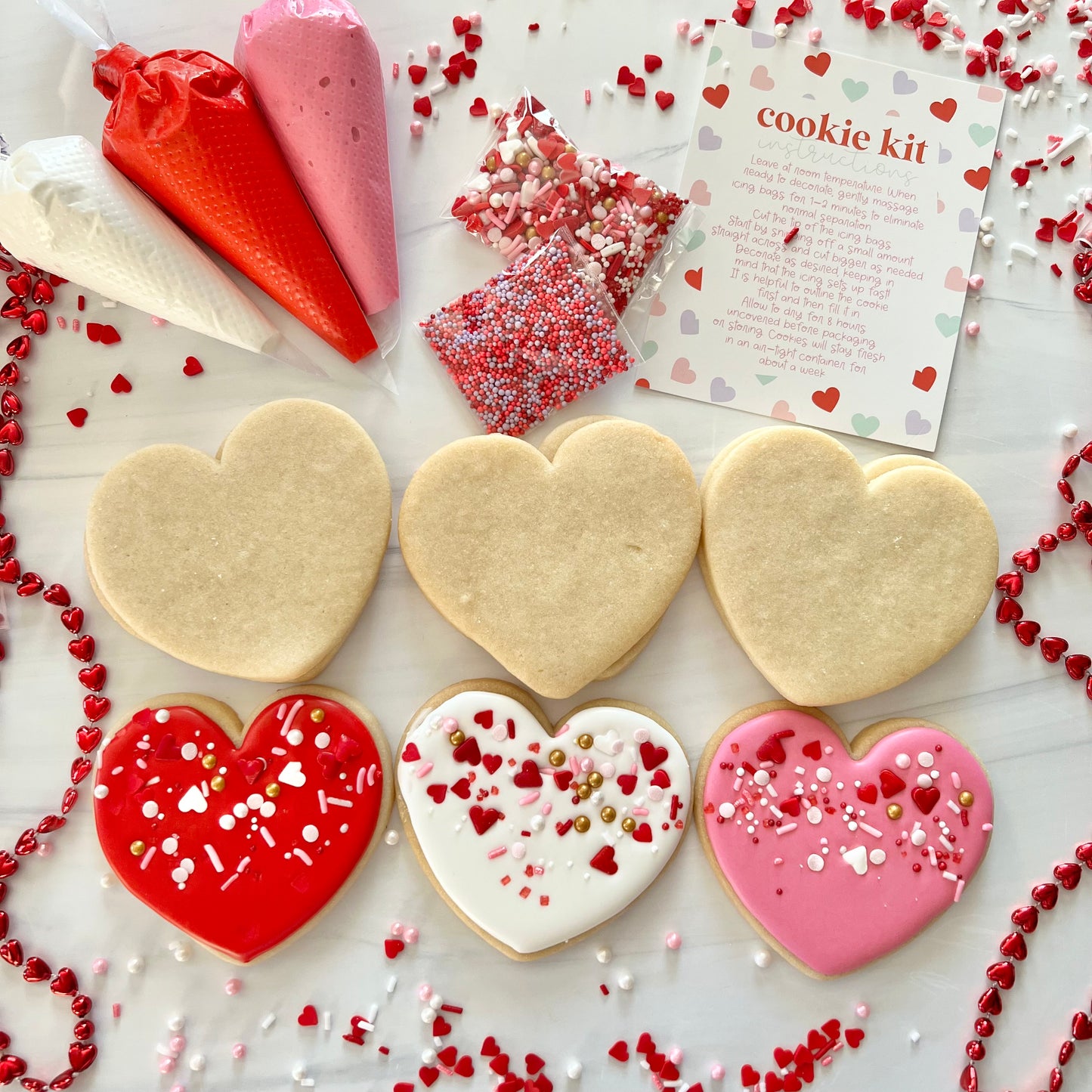 Valentines Heart DIY Sugar Cookie Decorating Kit