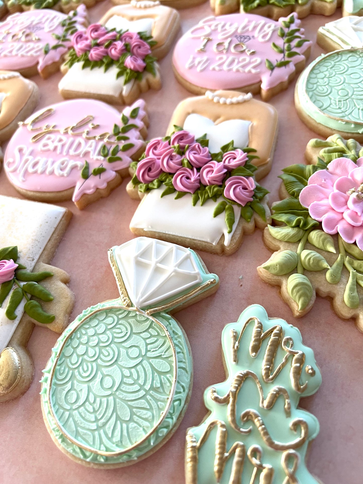 Elegant Bridal Shower Decorated Sugar Cookies